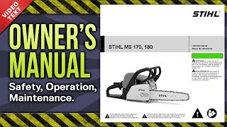 Owners Manual STIHL MS 170 180 Chain Saw [upl. by Dann]