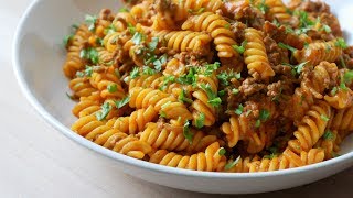 One Pot Pasta mit Hackfleisch Rezept  One Pot Pasta with Meat Sauce Recipe  ENG SUBS [upl. by Llenoj538]