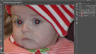 Photoshop Tutorial  Removing red eyes with the red eye tool [upl. by Hebel]