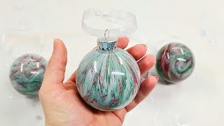 Acrylic Pour Christmas Ornaments 2020 [upl. by Odnumde]