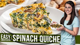 Easy Crustless Spinach Quiche [upl. by Nerraj]