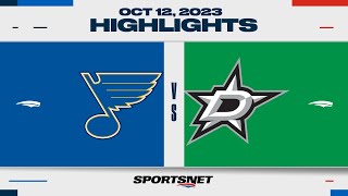 NHL Highlights  Blues vs Stars  October 12 2023 [upl. by Joellen486]