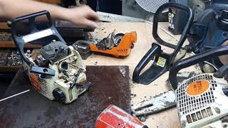 Stihl MS170 disassembly Demontaza [upl. by Obocaj]