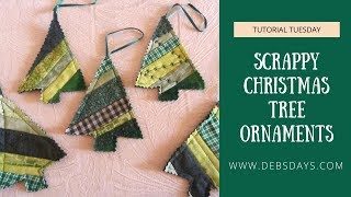 Learn How to Sew Scrappy Christmas Tree Ornaments from Fabric Scraps  DIY Project [upl. by O'Neil]