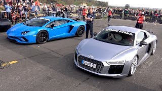 Audi R8 V10 Plus vs Lamborghini Aventador S [upl. by Coshow]