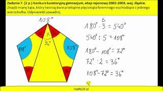 Kąty w pięciokącie foremnym  MatFiz24PL [upl. by Oicnecserc]
