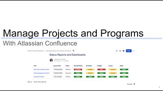 Confluence for Project Management Project Portfolio Dashboards and Status Reports [upl. by Aysab]