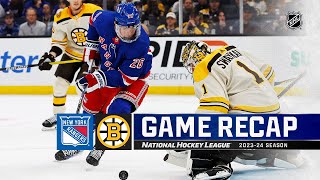 Rangers  Bruins 1216  NHL Highlights 2023 [upl. by Eiramyelhsa808]