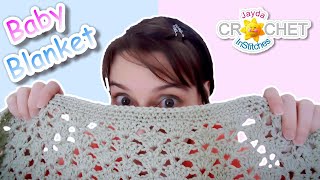 Crochet Baby Blanket  Easy Fan Stitch Pattern amp Tutorial [upl. by Nager]