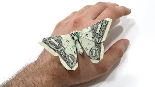 Origami Dollar bill Butterfly Michael LaFosse [upl. by Anilrats]