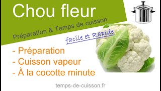 Chou fleur Préparation et cuisson vapeur en cocotte minute [upl. by Naarah]