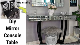 DIY CONSOLE TABLEIKEA HACK REUSE IKEA DINING CHAIRS [upl. by Yroffej]