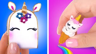 DIY Super Cute Miniature UNICORN School Supplies [upl. by Glavin]