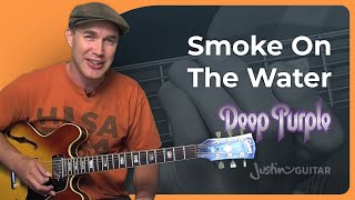 How to play Smoke On The Water by Deep Purple  Easy Guitar [upl. by Asoral975]