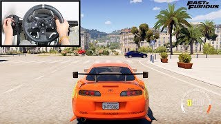 Forza Horizon 2 Paul Walker Toyota Supra Steering Wheel  Shifter Gameplay [upl. by Ahsatel]