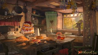 🍂🍎AUTUMN FARM AMBIENCE Sounds for Relaxation Nature Sounds Apple Cider Pouring Leaves [upl. by Ecam990]