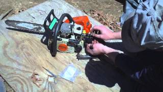 Stihl MS170 chainsaw throttle trigger repair [upl. by Files]