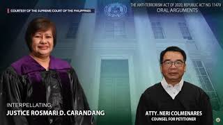 Justice Carandang ‘Can terrorism be prevented without surveillance’ [upl. by Anileda]