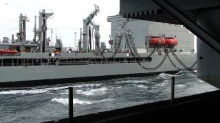 Underway Replenishment Of A Nuclear Aircraft Carrier 1080p [upl. by Meryl]