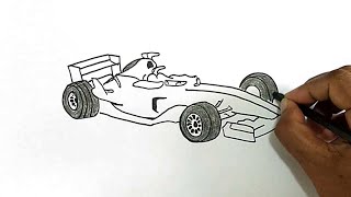 How to Draw a Formula 1 Car [upl. by Dorwin83]