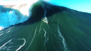 World Record Biggest Wave Ever Shot by Drone  Nazare Portugal [upl. by Arek]