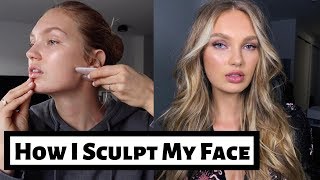 How I Sculpt My Face  Natural Face Lift Routine  Romee Strijd [upl. by Yelats]