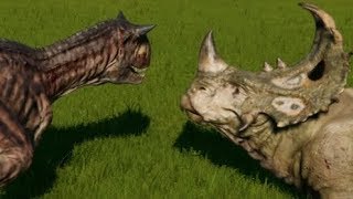 Jurassic World Evolution  Carnotaurus vs Sinoceratops 1080p 60FPS [upl. by Larimore]