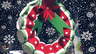 Recycled Christmas Crafts  Styro Cups Wreath [upl. by Terrell]