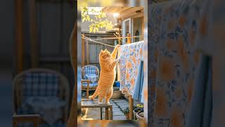 So cute cleaning the house cat cute funnyvideo funnyanimals viralvideo catshorts [upl. by Zora995]