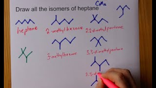 Draw all the Isomers of Heptane C7H16 [upl. by Ezri]