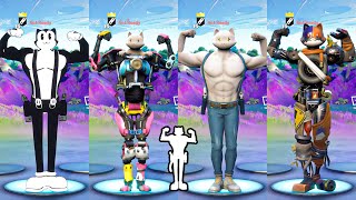 All Meowscles Skins with Builtin Emotes in Fortnite Battle Royale [upl. by Naired]