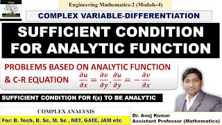 Analytic Function Examples  Sufficient Condition for CR Equations  Analytic Function QUESTIONS [upl. by Ecar498]