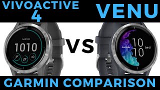 Vivoactive 4 vs Venu  Garmin Smartwatch Feature Comparison and Review [upl. by Nairdad]