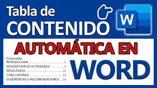 🛑 Cómo crear Tabla de CONTENIDO AUTOMÁTICA🏹 en Word 2022 muy Fácil [upl. by Kcir]