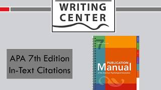 APA Style 7th Edition InText Citations [upl. by Lally]