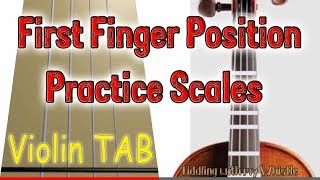 First Finger Position  Practice Scales  Violin  Play Along Tab Tutorial [upl. by Luht502]