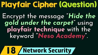 Playfair Cipher Solved Question [upl. by Ahsen540]