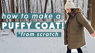 DIY Puffer Coat  How to quilt and sew a Puffer Jacket FROM SCRATCH [upl. by Sven510]