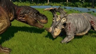 Sinoceratops vs TRex Indominus Rex Indoraptor Spinoraptor Spinosaurus Giganotosaurus amp Carcha [upl. by Riddle]