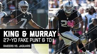 Punter Marquette King Converts Fake Punt on 4th amp 24 to Set Up Murray TD  Raiders vs Jags  NFL [upl. by Kristin]