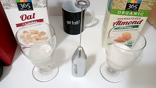 Oat Milk vs Almond Milk part 2 Frothing Test [upl. by Ahkihs]