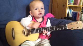 Baby Singing and Playing Ukulele [upl. by Oiruam]