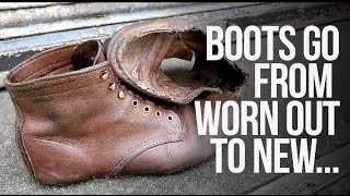 Wolverine 1000 Mile Boot Restoration  Total Boot Makeover [upl. by Ahsenik]