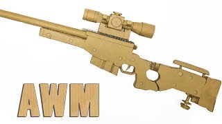 How To Make AWM Sniper in PUBG From Cardboard DIY By King OF Crafts [upl. by Mihsah]