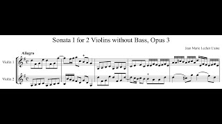 6 Sonatas for 2 Violins Op3 By JeanMarie Leclair with Score [upl. by Inaffyt]