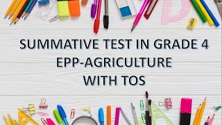 Summative test in GRADE 4 EPP AGRI [upl. by Imray]