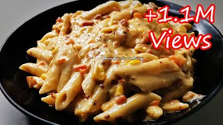 HOW TO MAKE PENNE PASTA IN CREAMY CHEESY WHITE SAUCE  PASTA IN WHITE SAUCE  WHITE SAUCE PASTA [upl. by Trawets911]