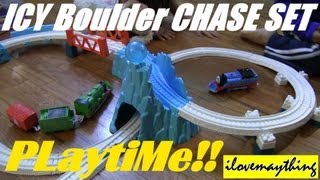 Thomas Trackmaster Motorized Engines  ICY Boulder Chase Set Playtime [upl. by Nitsruk]