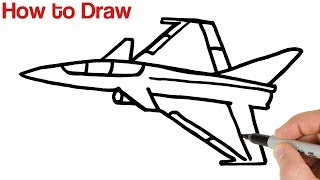 How to Draw a Fighter Jet Airplane Step by Step [upl. by Norward]