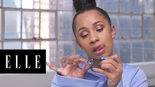 Watch Cardi Bs 90 Second Makeup Routine  ELLE [upl. by Thgiwed]